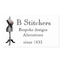 Double sided sewing themed card business cards