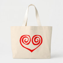 Double Spiral Red Heart Canvas Bags