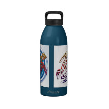 Double tribal turtle water bottle