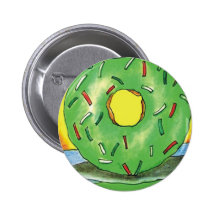 Doughnut Pinback Button