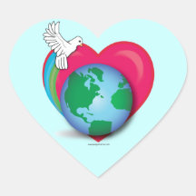 Dove of Peace Heart Sticker