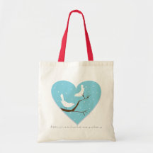 doves in snow canvas bags