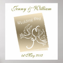 Doves Wedding Customisable Poster