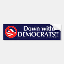 down with democrats bumper sticker