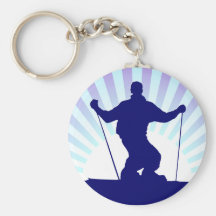 downhill skier keychains