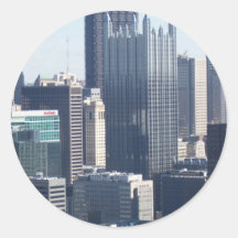 Downtown Pittsburgh Round Stickers