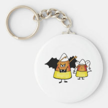 Dracula and Angel Candy Corn Key Chain