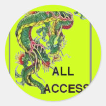 DRAGON ALL ACCESS PASS ROUND STICKERS