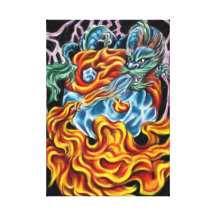 Dragon and Phoenix Wrapped Canvas Canvas Print