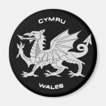 Dragon of Wales (Cymru)in Black and Grey Refrigerator Magnet