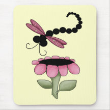 Dragonfly and Flower Mousemat
