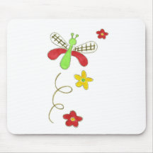 Dragonfly Red & Green Mouse Pads