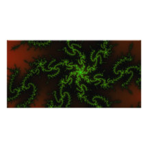 Dragon's Dream - green and red fractal art Photo Cards