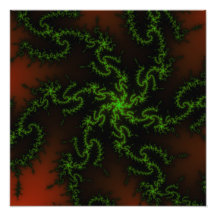 Dragon's Dream - green and red fractal art Art Photo