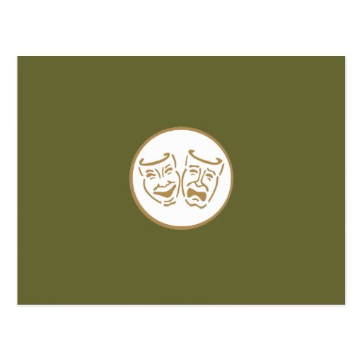 Drama Masks (White & Gold) Post Card