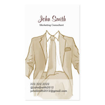 Drawing Men's Suit Profile Card Business Card
