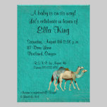 Dreamy Blue Camels Baby Invitation invitations
