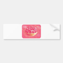 Dreamy Pink Romantic Blueberry Tart with Swirls Bumper Stickers