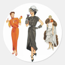 Dresses Across the Years Round Sticker