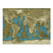 Dried World Map Post Card