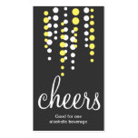 Drink bubbles cheers cocktail beverage ticket grey business card template