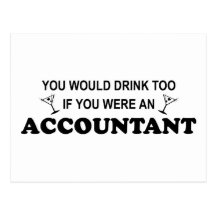 Drink Too - Accountant Postcard