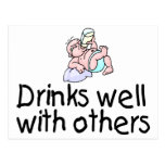 Drinks Well With Others Postcard