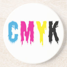 Dripping CMYK Beverage Coaster