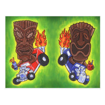 Drivin Tikis Postcard