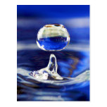 Drop of Cool Blue Water Raindrop Postcard