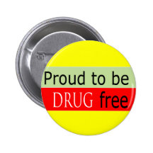 drug free pinback button