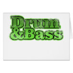 Drum and Bass Green Greeting Cards