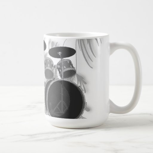 Drum Kit (black & white) - Coffee Mug