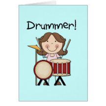 Drummer - Female Tshirts and Gifts Greeting Card