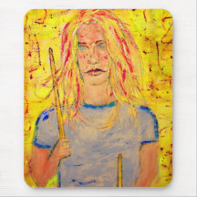 drummer girl rocks mousepad