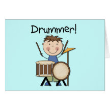 Drummer - Male Tshirts and Gifts Greeting Card
