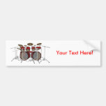 Drums: Red Drum Kit: 3D Model: Bumper Stickers