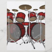 Drums: Red Drum Kit: 3D Model: Custom Flyer