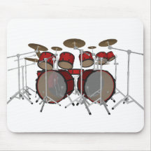 Drums: Red Drum Kit: 3D Model: Mousepads