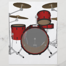 Drums: Red Drum Kit: 3D Model: Personalized Flyer