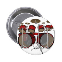 Drums: Red Drum Kit: 3D Model: Pinback Buttons