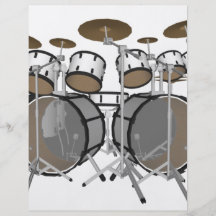 Drums: White Drum Kit: 3D Model: Personalized Flyer