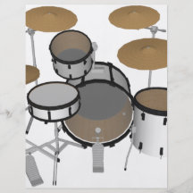 Drums: White Drum Kit: 3D Model: Personalized Flyer