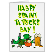 Drunk Leprechaun Greeting Cards