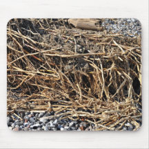 Dry sticks on small pebbles texture mouse pad