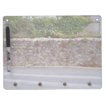 Dry Stone Wall With Plants Besides Road Dry Erase Boards