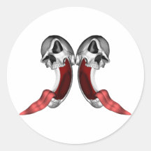 Dual Crazy Skulls Stickers