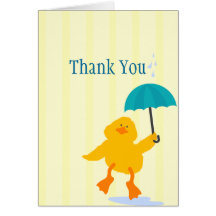 Ducky Baby Shower Thank You Greeting Card