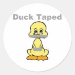 Duct Tape Humour Yellow Duck Taped Stickers