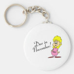 Due In November (Pregnant Woman) Keychain